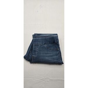 Nine West Heidi Pull-On Blue Skinny Jeans Size 8 Elastic Waist